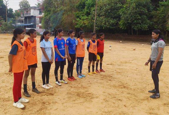 girls' football training camp started