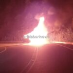 കൊച്ചി- ധനുഷ്കോടി ദേശീയപാതയിൽ ഓടികൊണ്ടിരുന്ന വാഹനത്തിന് തീപിടിച്ചു :വാഹനത്തിൽ കൈകുഞ്ഞ് ഉൾപ്പെടെ മൂന്ന് കുട്ടികളും അഞ്ച് മുതിർന്നവരും