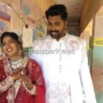 കന്നിവോട്ട് ചെയ്യാൻ വിവാഹ പന്തലിൽ നിന്നും എത്തി നവവധു